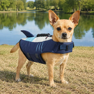 Tamecare Shark Dog Life Jacket Reflective Buoyant Pet Swimming Vest