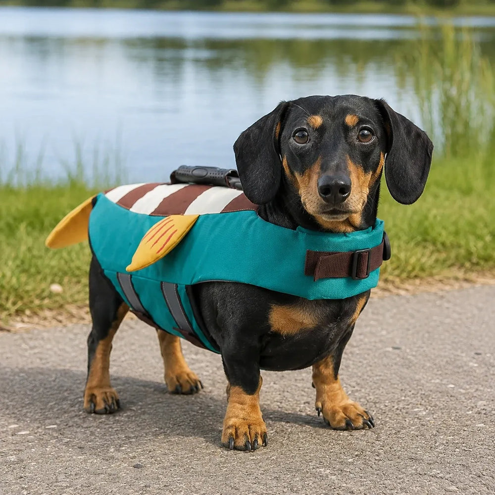 Tamecare Blue Clownfish Dog Life Jacket | Reflective Buoyant Pet Swimming Vest