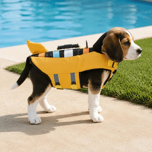 Tamecare Yellow Clownfish Dog Life Jacket | Reflective Buoyant Pet Swimming Vest