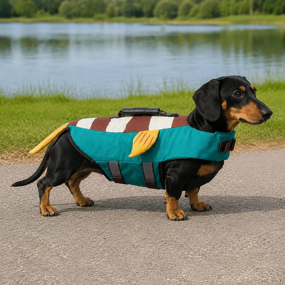 Tamecare Blue Clownfish Dog Life Jacket | Reflective Buoyant Pet Swimming Vest
