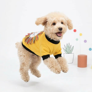 Tamecare Yellow Lion Applique Dog Sweatshirt