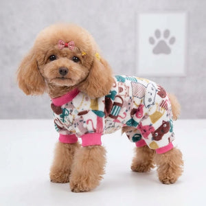Tamecare Assorted Cat Print Velvet Dog Onesie