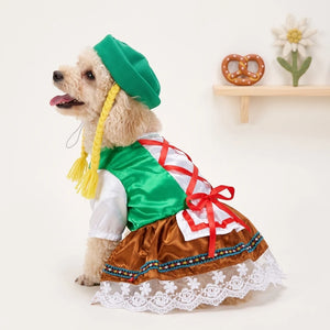 Tamecare Green Service Waitress Dog Costume Set