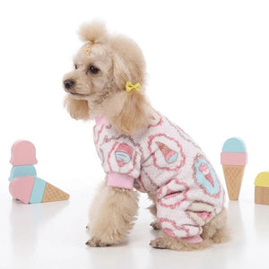 Tamecare Birthday Cake Four-Legged Velour Dog Onesie