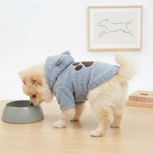 Tamecare Blue Teddy Bear Fleece Dog Hoodie