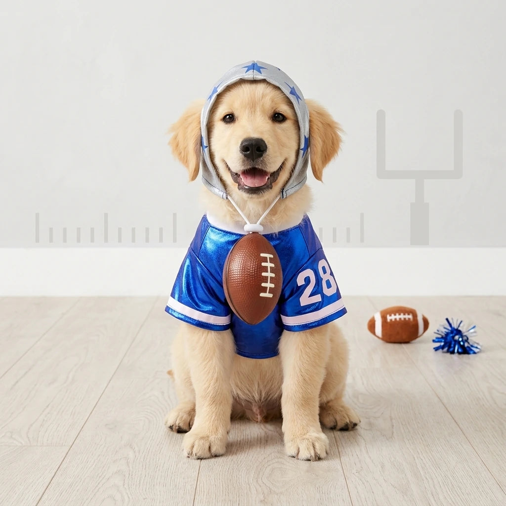 Blue Football Dog Costume
