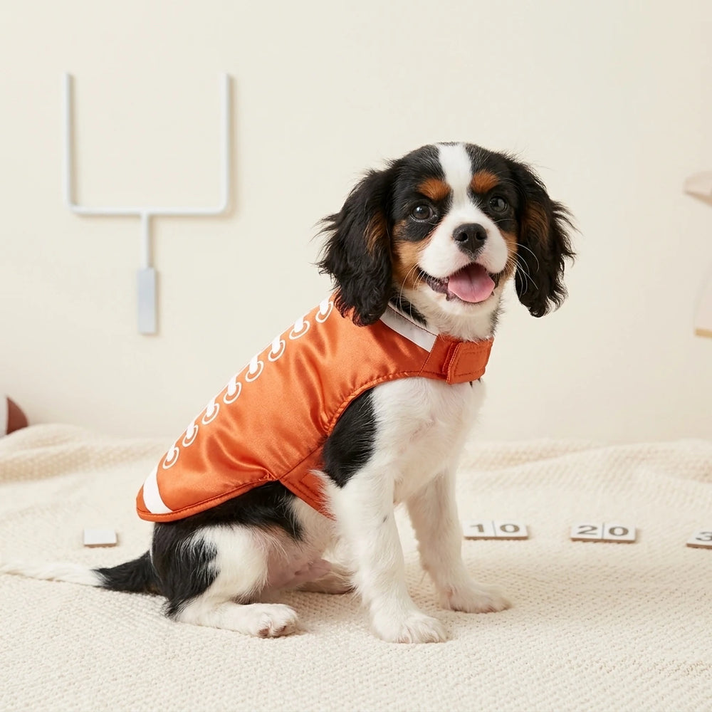 Orange Football Pattern Dog Vest