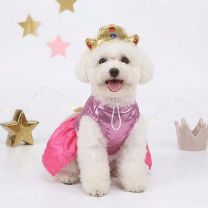 Pink Princess Dog Dress with Crown
