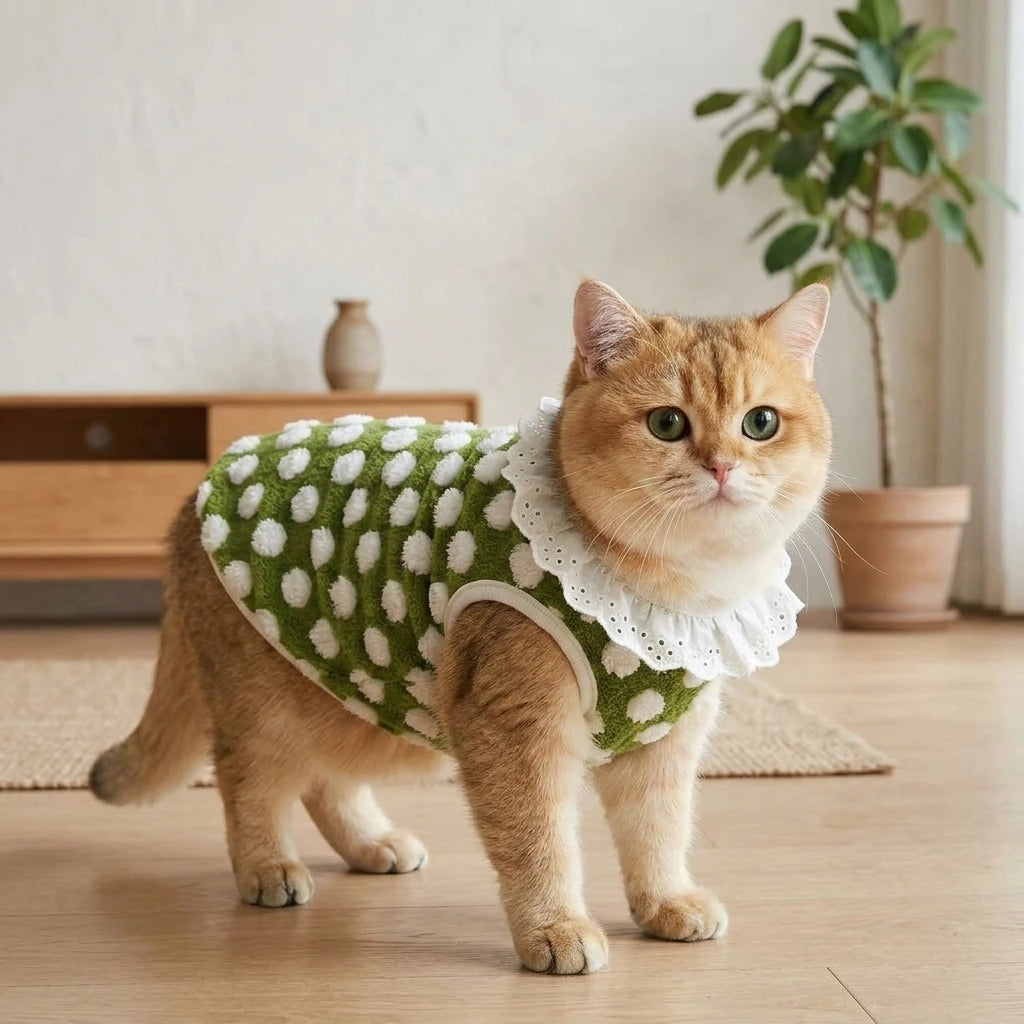 Tamecare Green Polka Dot Cat Vest