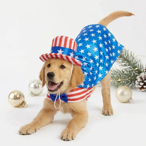 Tamecare Red White and Blue USA Santa Dog Costume