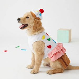 Tamecare Red Cupcake Dog Costume Set with Hat