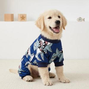 Tamecare Blue Shark Print Dog Pajamas