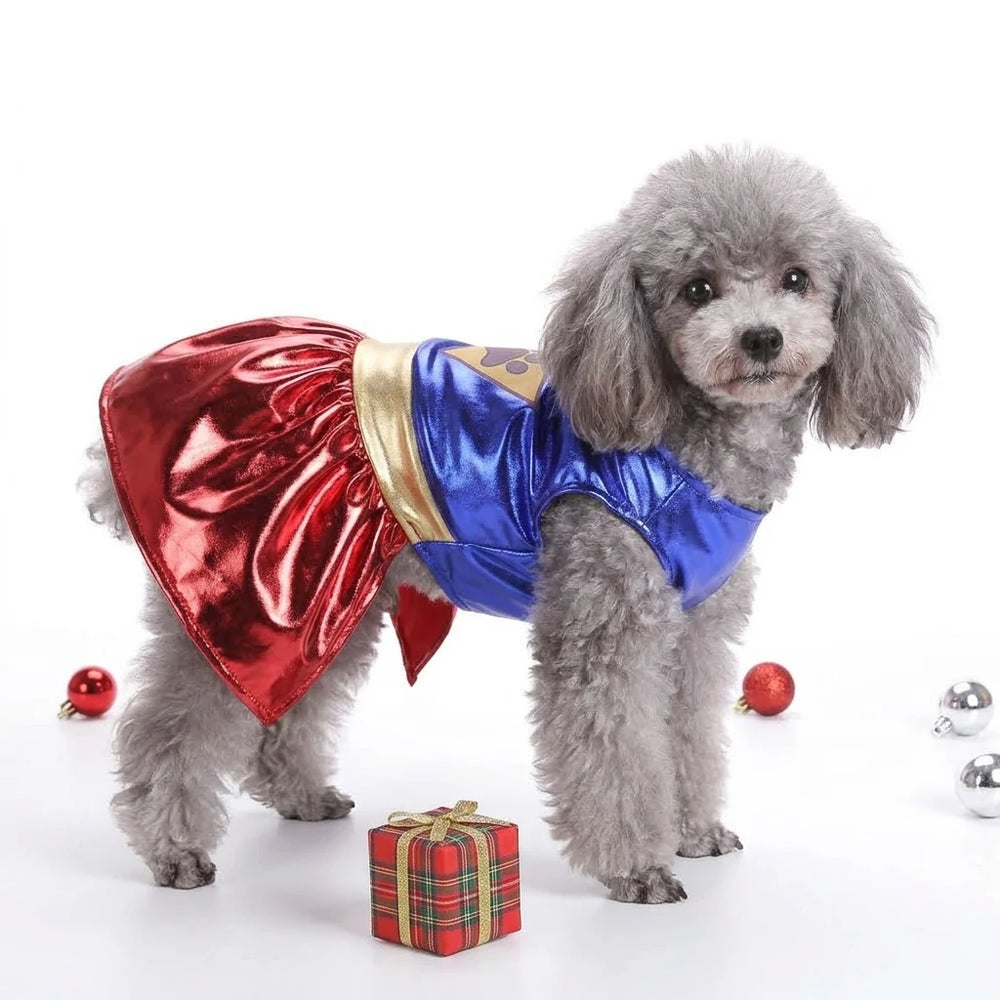 Tamecare Blue and Red Superhero Dog Dress