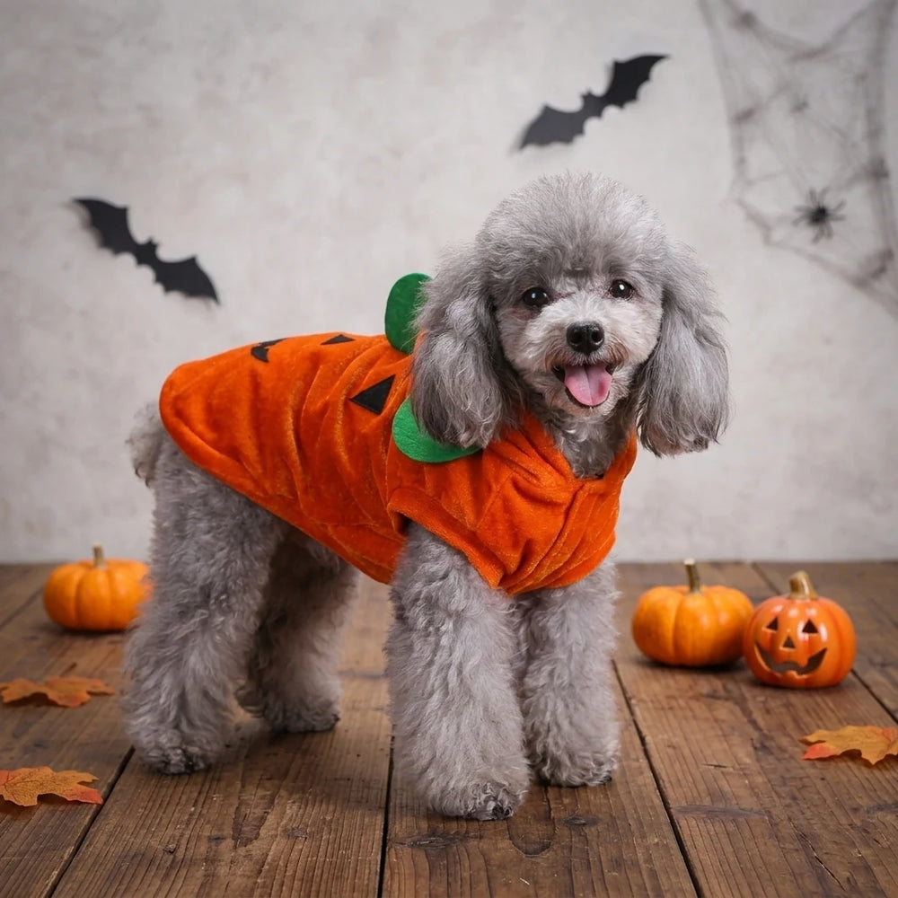 Tamecare Orange Pumpkin Halloween Dog Costume