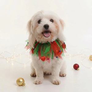 Tamecare Multicolor Christmas Tulle Dog Collar