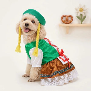Tamecare Green Service Waitress Dog Costume Set