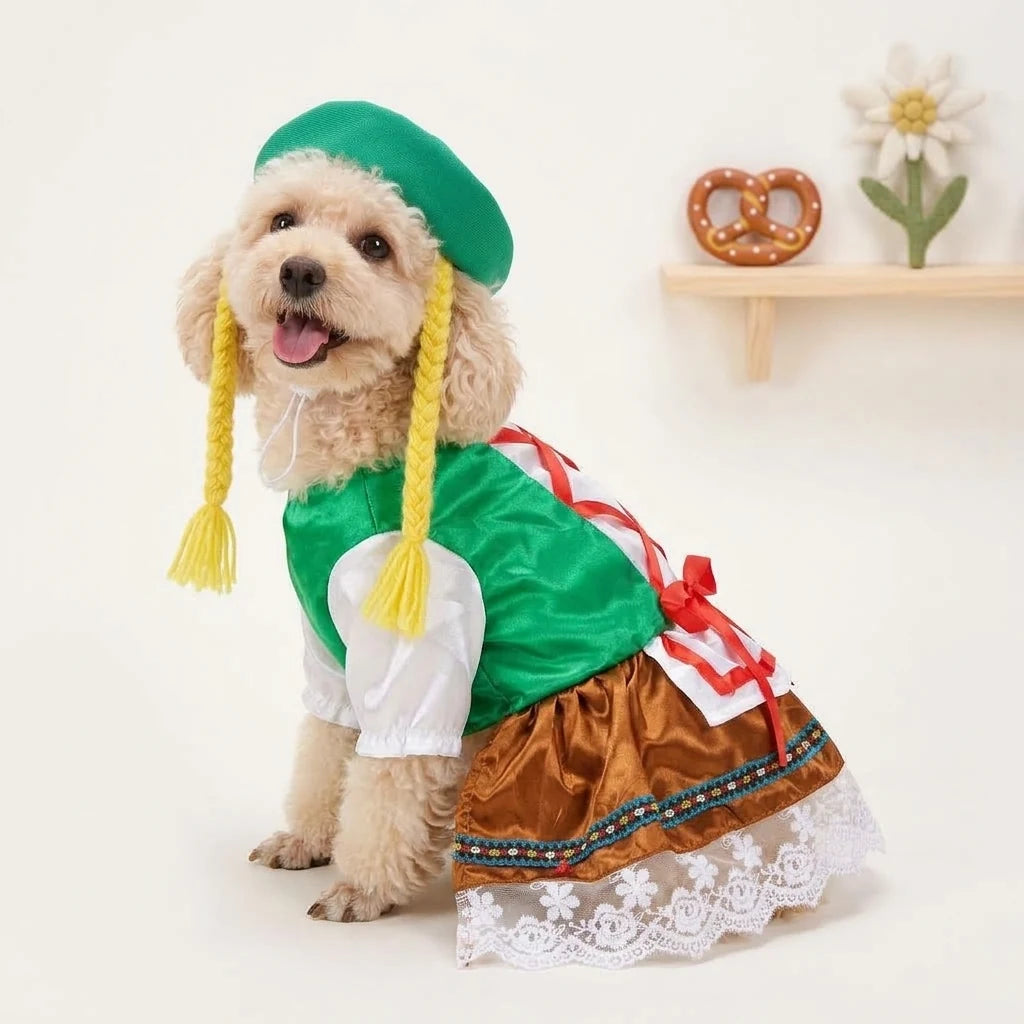 Tamecare Green Service Waitress Dog Costume Set