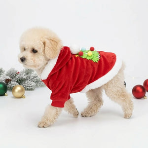 Tamecare Red Christmas Tree Dog Hoodie