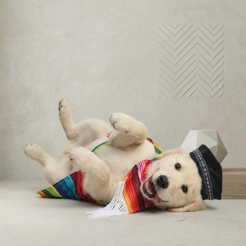 Tamecare Multicolor Mexican Poncho Dog Costume Set