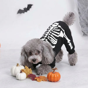 Tamecare Black Skeleton Print Dog Outfit