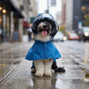 Shark Waterproof Dog Raincoat with Reflective Strip