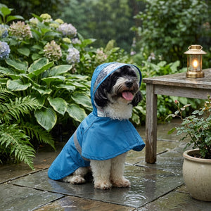Shark Waterproof Dog Raincoat with Reflective Strip