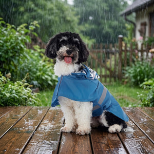 Shark Waterproof Dog Raincoat with Reflective Strip
