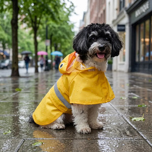 Reflective Duck Dog Raincoat with Tail Cover & Leash Hole, Medium Large Breeds