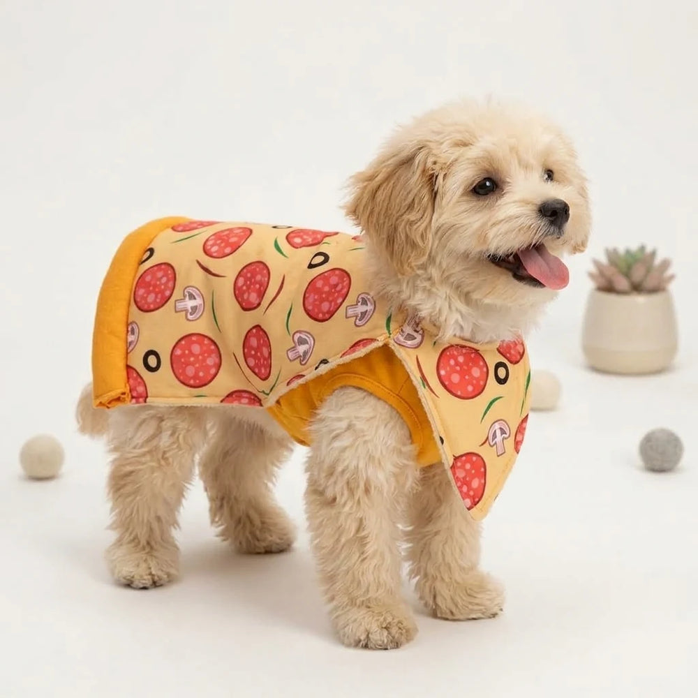 Tamecare Yellow Pizza Party Dog Cape