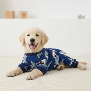 Tamecare Blue Shark Print Dog Pajamas