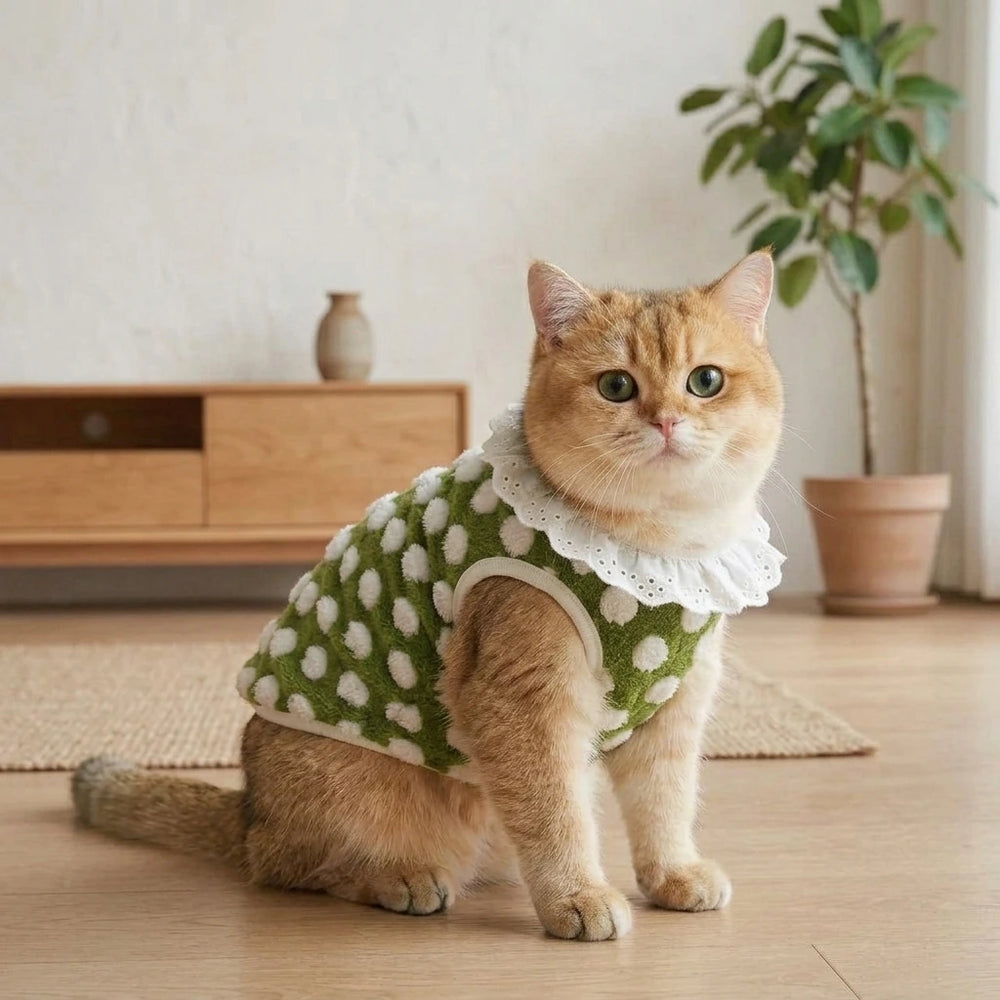 Tamecare Green Polka Dot Cat Vest