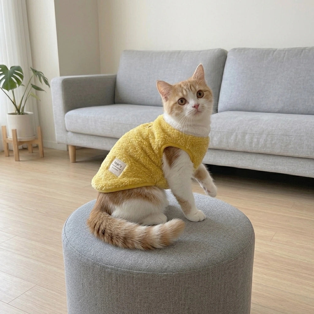 Tamecare Yellow Sherpa Cat Coat