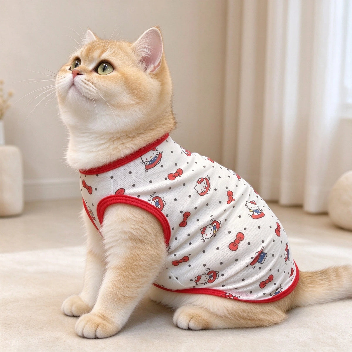 Tamecare Cartoon Print Cat Vest