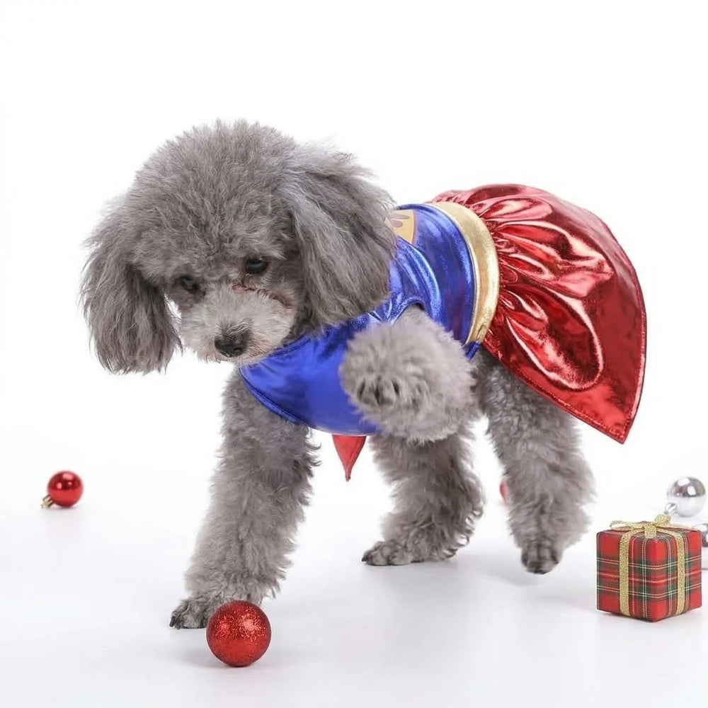 Tamecare Blue and Red Superhero Dog Dress