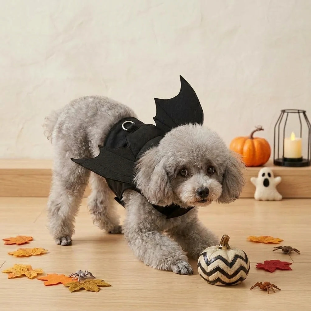 Tamecare Black Bat Wings Halloween Dog Harness
