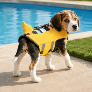 Tamecare Yellow Clownfish Dog Life Jacket | Reflective Buoyant Pet Swimming Vest