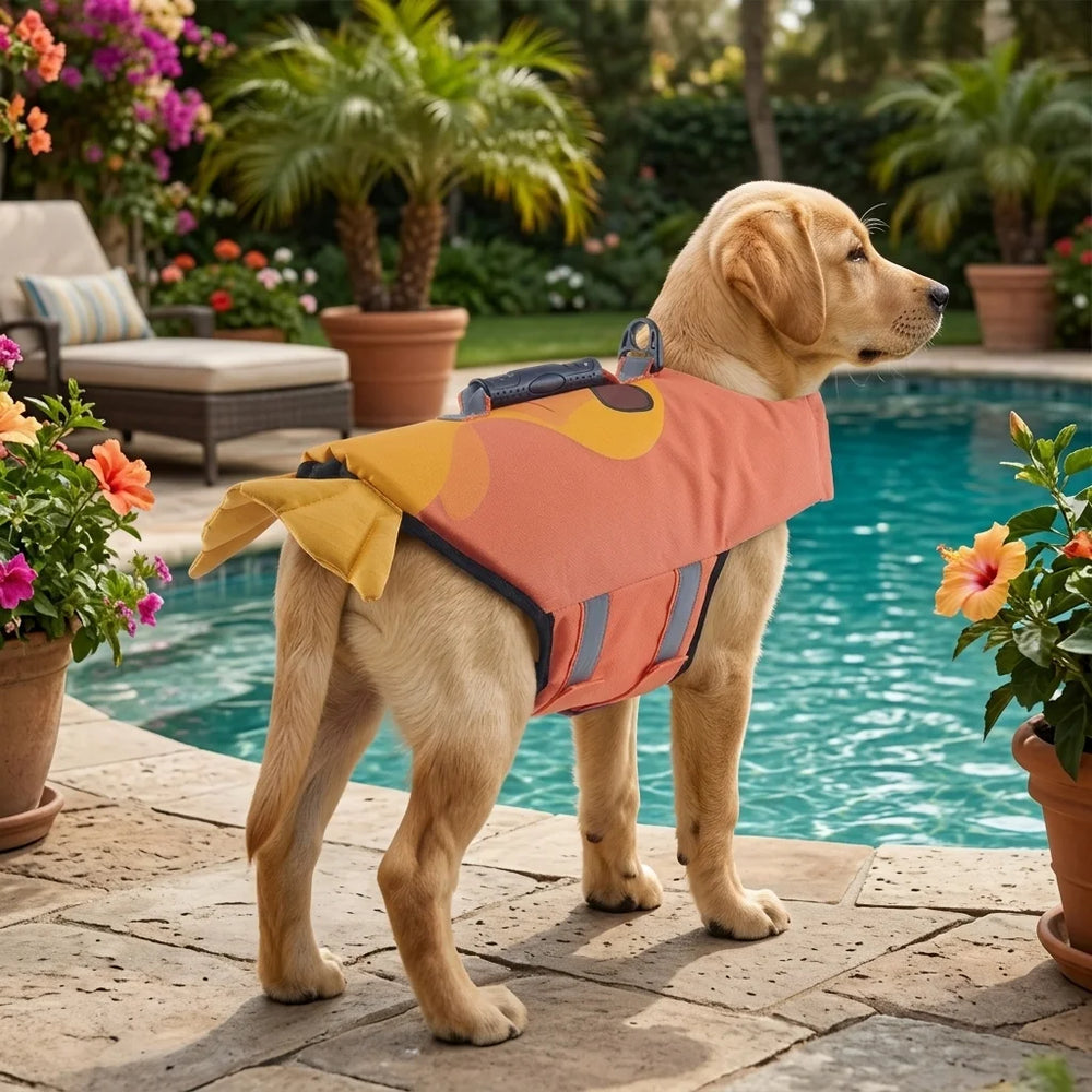 Tamecare Duck Dog Life Jacket | Reflective Buoyant Pet Swimming Vest