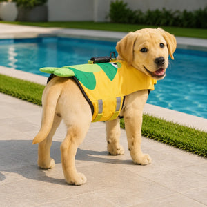 Tamecare Frog Dog Life Jacket | Reflective Buoyant Pet Swimming Vest