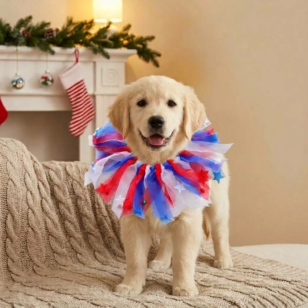 Tamecare Red White and Blue Patriotic Dog Collar