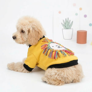 Tamecare Yellow Lion Applique Dog Sweatshirt