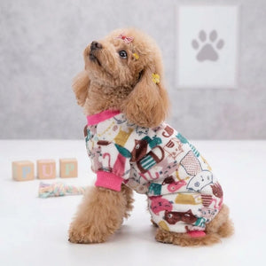 Tamecare Assorted Cat Print Velvet Dog Onesie