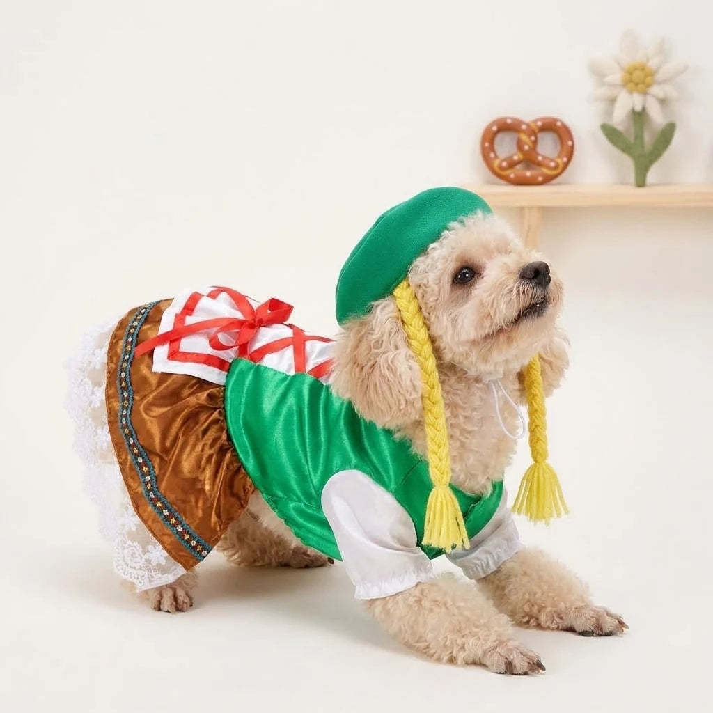 Tamecare Green Service Waitress Dog Costume Set