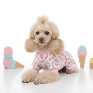 Tamecare Birthday Cake Four-Legged Velour Dog Onesie
