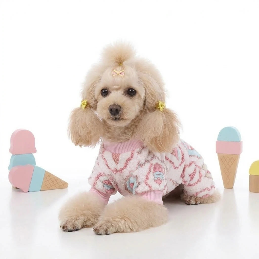 Tamecare Birthday Cake Four-Legged Velour Dog Onesie