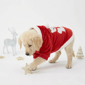 Tamecare Red Christmas Bear Dog Hoodie