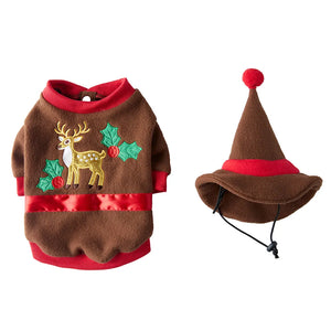 Tamecare Reindeer Christmas Dog Costume Set with Hat