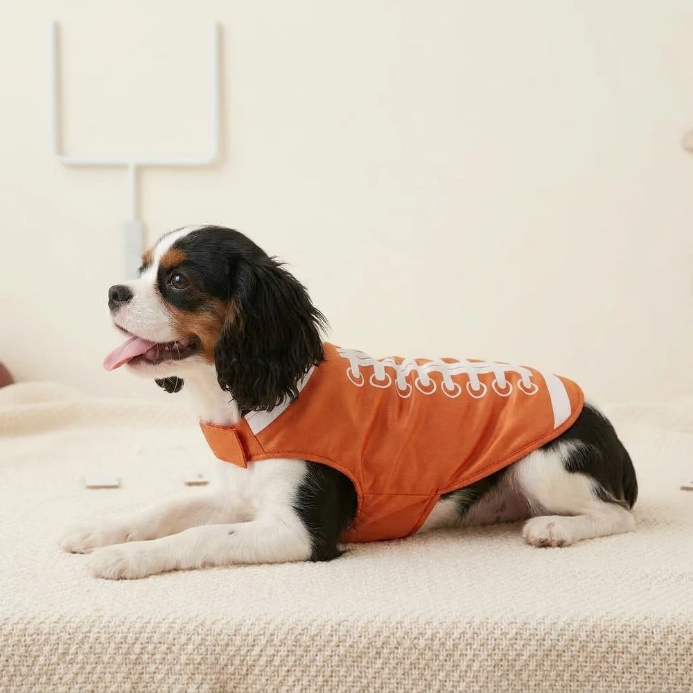 Orange Football Pattern Dog Vest