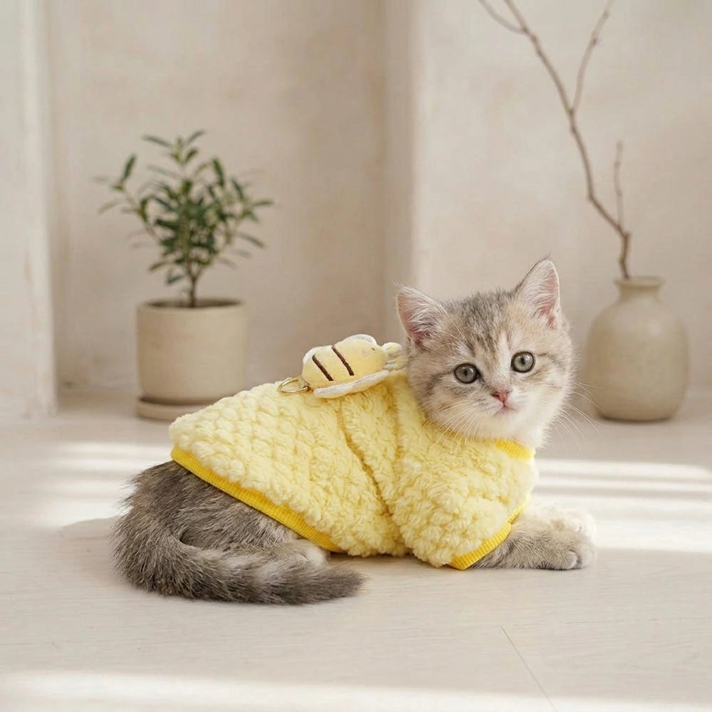 Tamecare Yellow Bee Cat Sweater