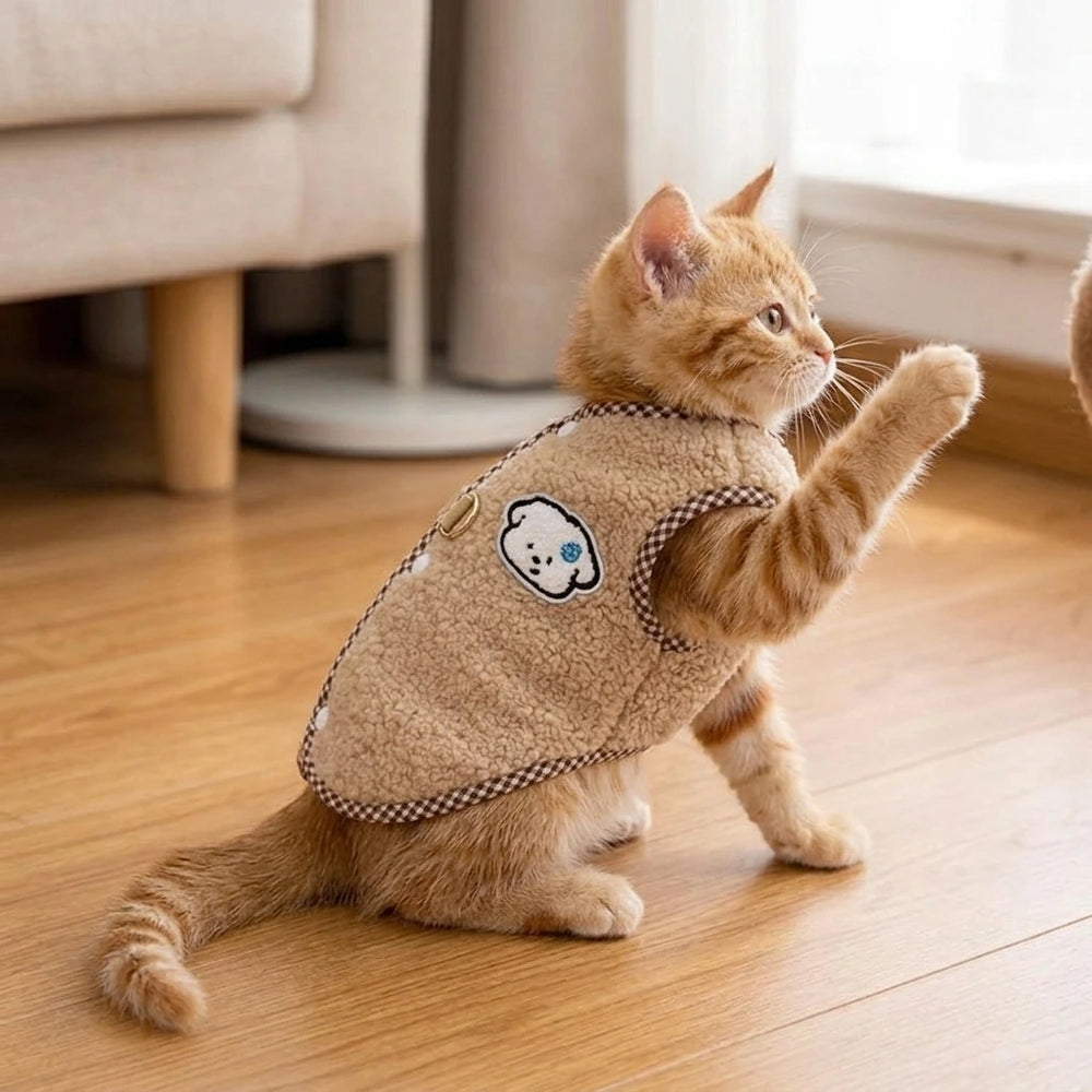 Tamecare Cozy Teddy Bear Cat Vest
