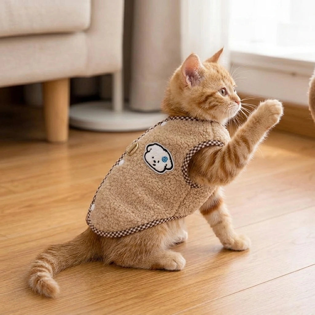 Tamecare Cozy Teddy Bear Cat Vest